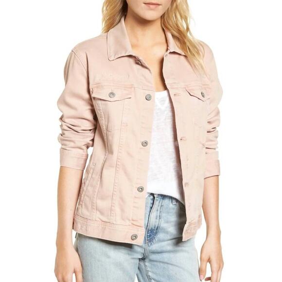 AG Adriano Goldschmied Nancy Denim Jacket in Years Weathered Rosy Rouge Size XS - Picture 1 of 7